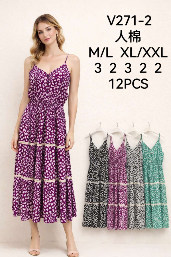 Sukienki damskie Roz M-2XL, Mix Kolor .Paczka 12 szt